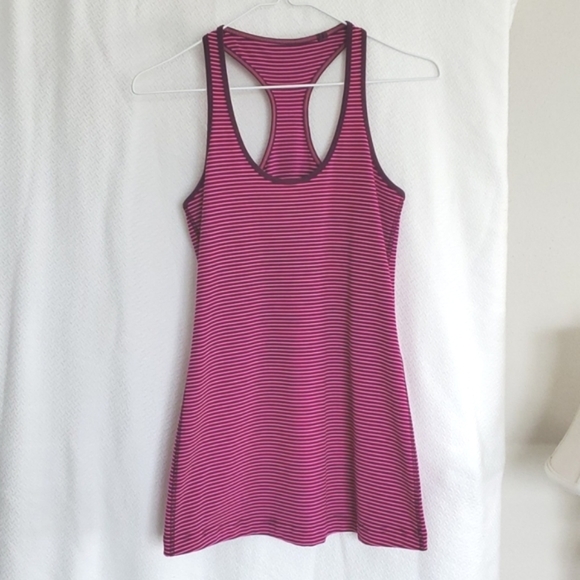 Lululemon Razorback Tank Top Size Small hot pink stripe - Picture 2 of 6
